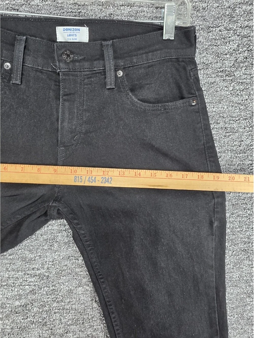 Denizen from Levi's Men's Slim Fit Black Dark Wash Denim Jeans Stretch 5-Pocket
